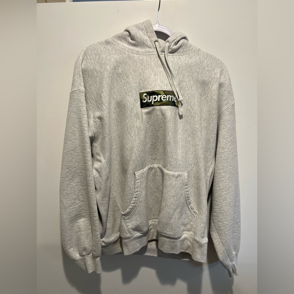 Supreme Light Gray Hoodie with Logo